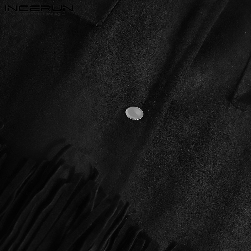 INCERUN Áo Khoác Tua Rua Không Tay Cài Nút Thời Trang Mùa Hè Cho Nam