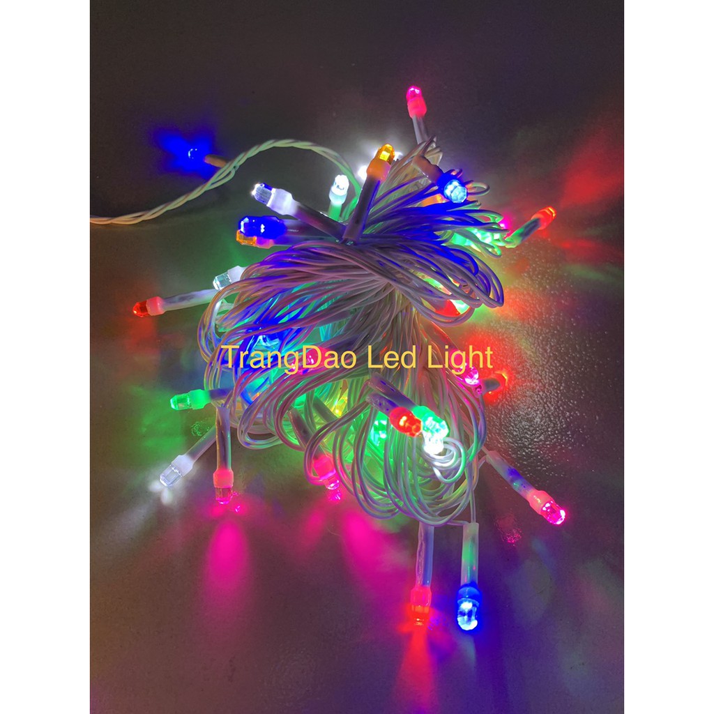 (Chọn màu) Đèn Led Xài Điện Không Chớp Nháy 8M 50 Đèn Đom Đóm Fairy Light Quấn Cây Sân Vườn Trang Trí Tiệc Lễ Tết Noel