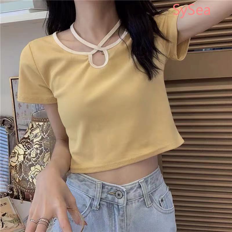 Áo Sơ Mi Croptop Ngắn Tay Thời Trang Mùa Hè Cho Học Sinh