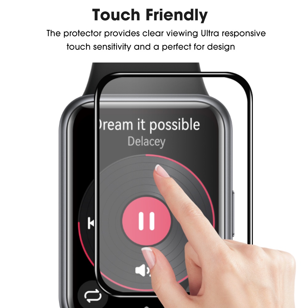 Kính Cường Lực HD Trong Suốt Bảo Vệ Toàn Màn Hình Chống Trầy Viền Cong Cho Đồng Hồ Thông Minh Huawei Watch Fit 2