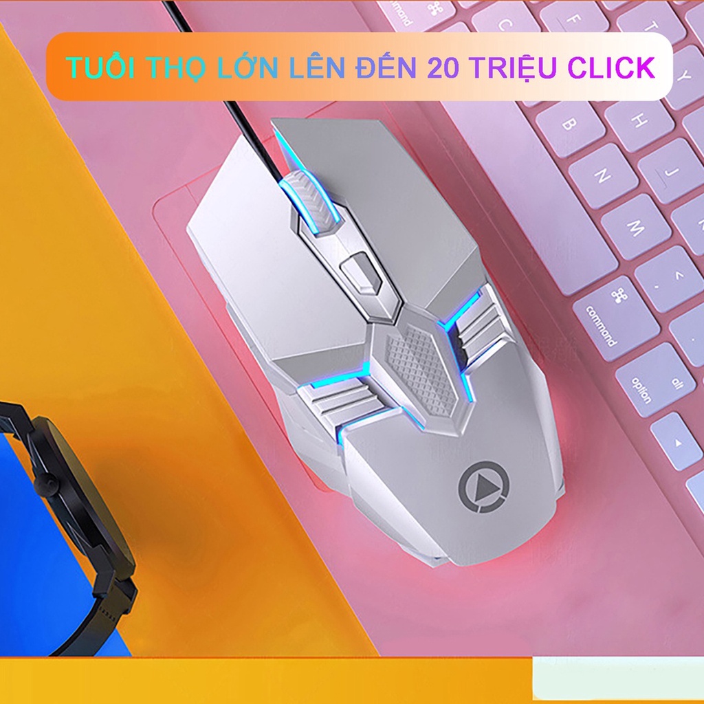 Chuột gaming YINDIAO G12 - Chuột máy tính gaming có dây YINDIAO G12 chống ồn silent điều chỉnh DPI đèn led RGB