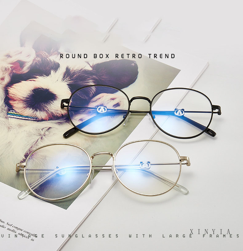 Mắt Kính Gọng Tròn Chống Tia Bức Xạ Thời Trang Hàn Quốc Cho Nam Và Nữ