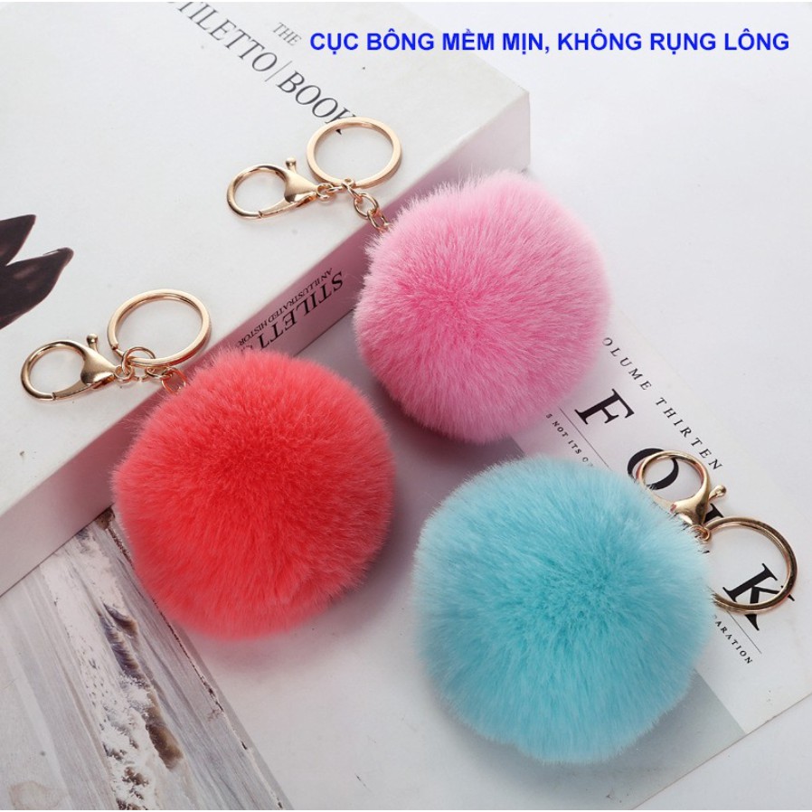 khoá cục bông siêu xinh - móc túi xách nữ, balo, chìa khoá, móc khoá điện thoại cho bạn gái
