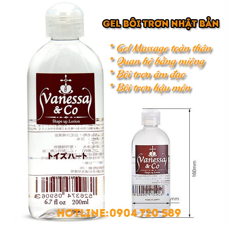 Gel Vanessa nhập khẩu Nhật -bôi trơn, mát xa body