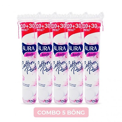 Bông Tẩy Trang Aura Beauty 120+30 Miếng