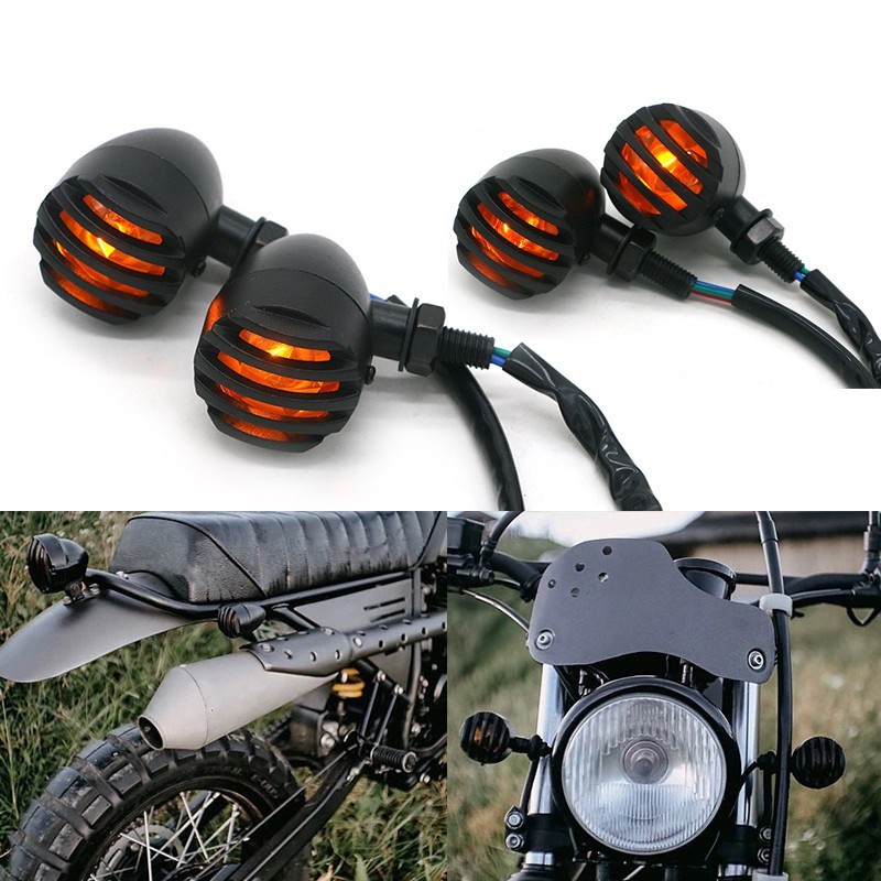 🚚[ FREE SHIP] ⭐⭐⭐⭐⭐ ĐÈN HẬU XE MÁY LƯỚI + 4 XI NHAN LƯỚI chuyên độ xe CAFE RACER