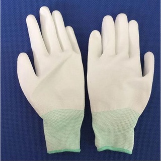 Combo 10 đôi găng tay phủ PU lòng bàn tay màu trắng