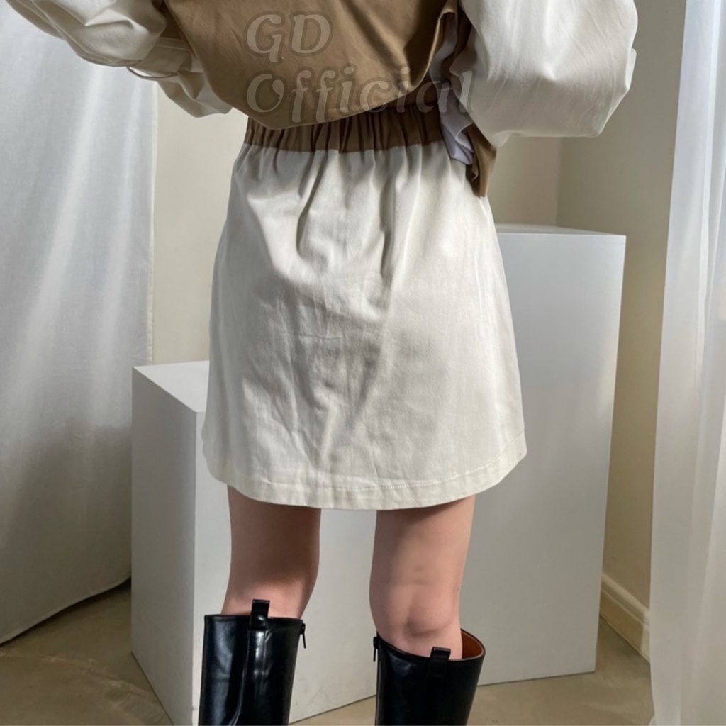B75|Set bộ blazer âu nữ áo khoác kaki dài tay mangto, váy giả quần cạp lưng cao chữ A
