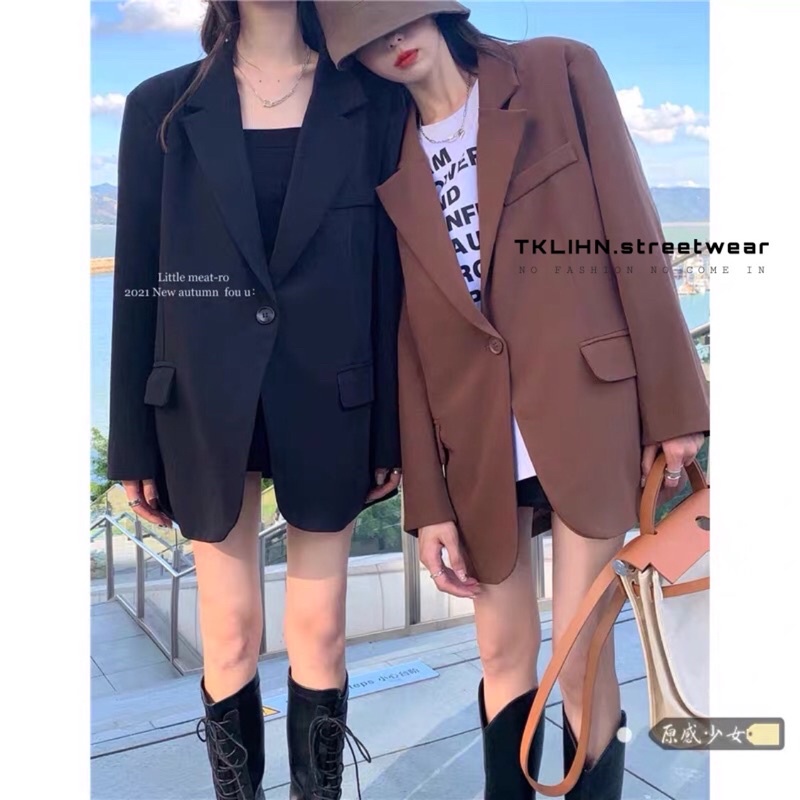 (SẴN) TKLIHN Áo khoác Vest áo khoác BLAZER dài tay ulzzang RETRO oversize HOT FASHIONITA 2021 KÈM 2 ẢNH THẬT CUỐI