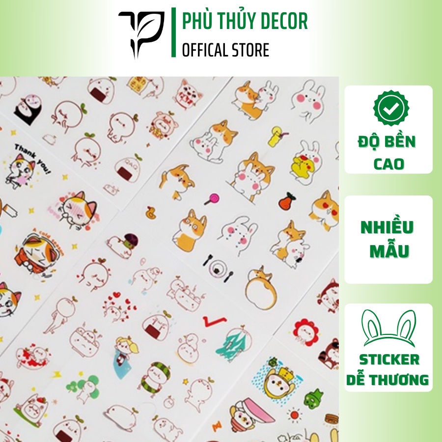 Sticker cute nhiều họa tiết hình ảnh dễ thương, nhiều mẫu chọn ngẫu nhiên