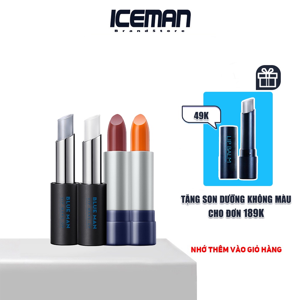 Son Dưỡng Môi Có Màu Cho Nam Blueman Chính Hãng - Dưỡng Ẩm Môi, Ngừa Thâm 3.8g