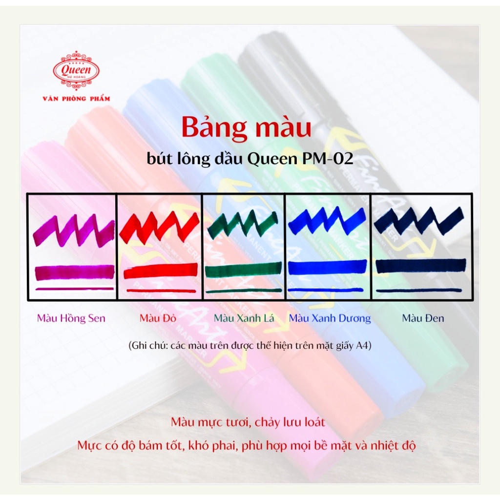 Bút Lông Dầu 2 Đầu Queen PM-02