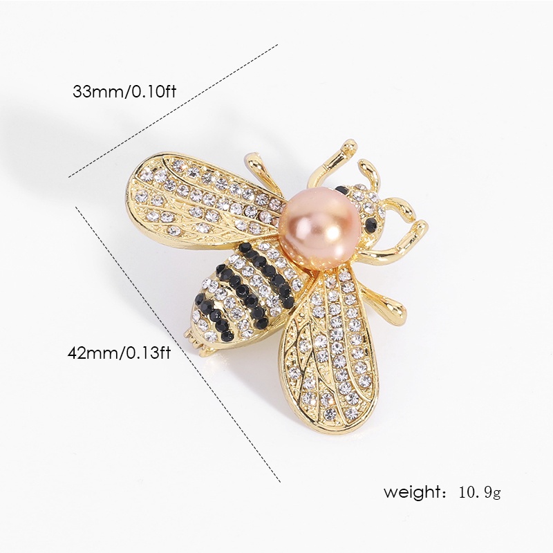 PINKDUDU Ghim Cài Áo Hình Chú Ong Đính Ngọc Trai Trong Suốt PD053