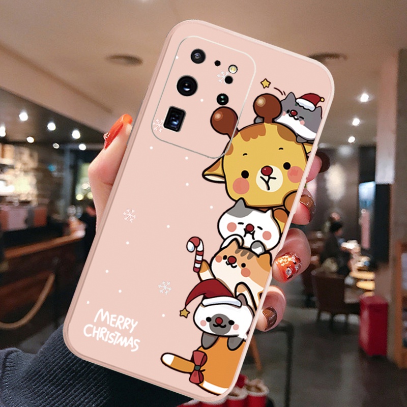 Ốp Điện Thoại Silicon Mềm Họa Tiết Giáng Sinh Cho Samsung Galaxy S21 Ultra S20 FE S10 Plus A52 A72 A32