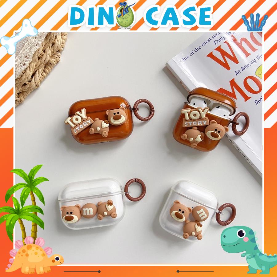 Vỏ bao đựng tai nghe airpod gắn charm Gấu nâu bảo vệ bao tai nghe không dây bluetooth airpod1 2 3 pro