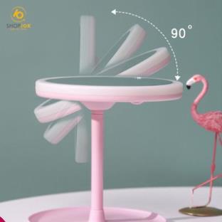 Gương Để Bàn Trang Điểm, Gương Đèn Led Cảm Ứng Mẫu Tròn