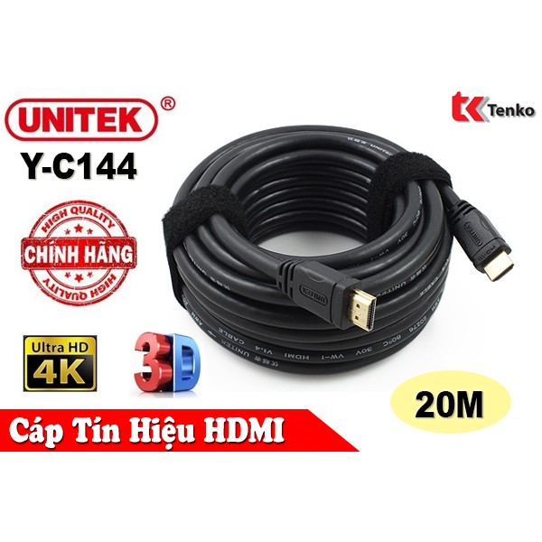 Cáp HDMI 20m hỗ trợ 3D, 4K x 2K Unitek Y-C144