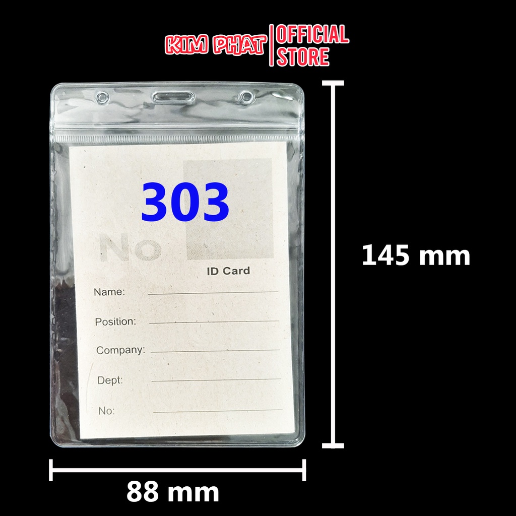 Bao đựng thẻ nhựa dẻo trong suốt cỡ lớn 303, 304, Dây đeo thẻ