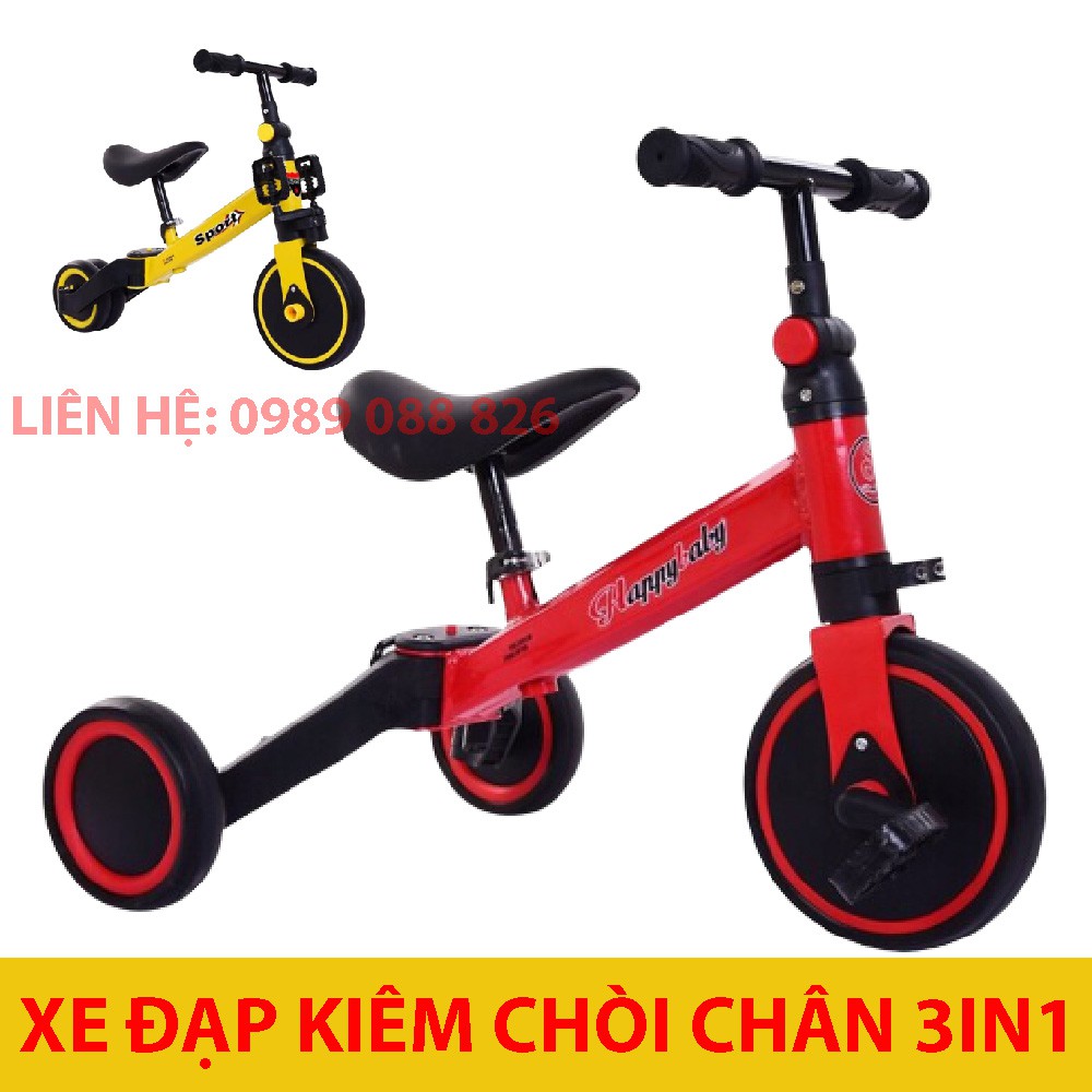 Xe đạp thăng bằng kiêm chòi chân 3in1 cho bé - Chính Hãng HAPPY BABY