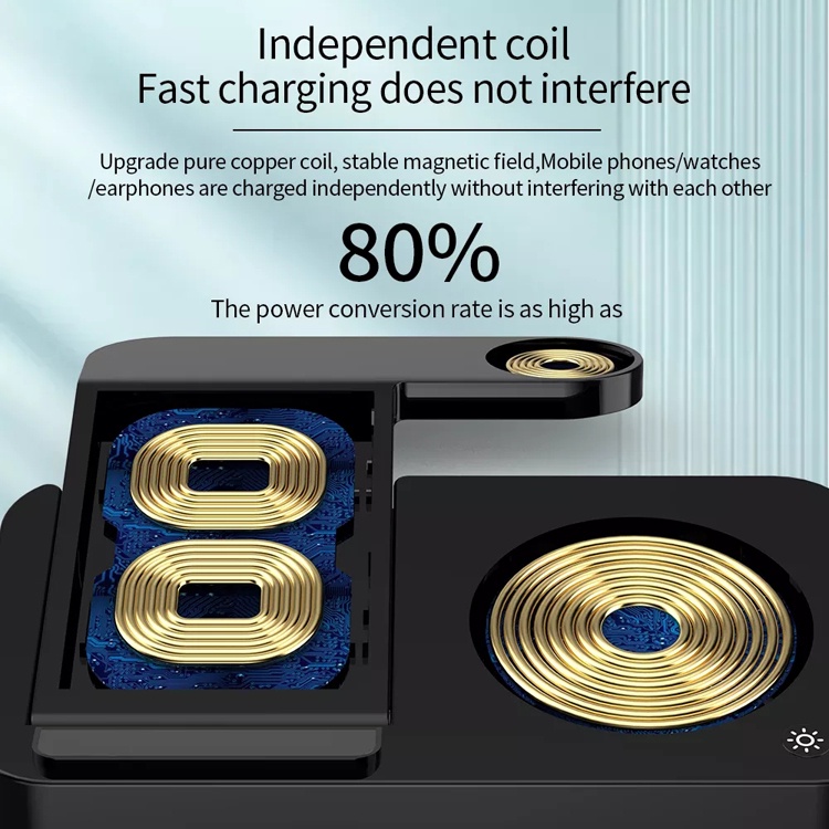 Đế Sạc Không Dây 4 Trong 1 Có Thể Gập Lại Được Cho Apple iphone samsung