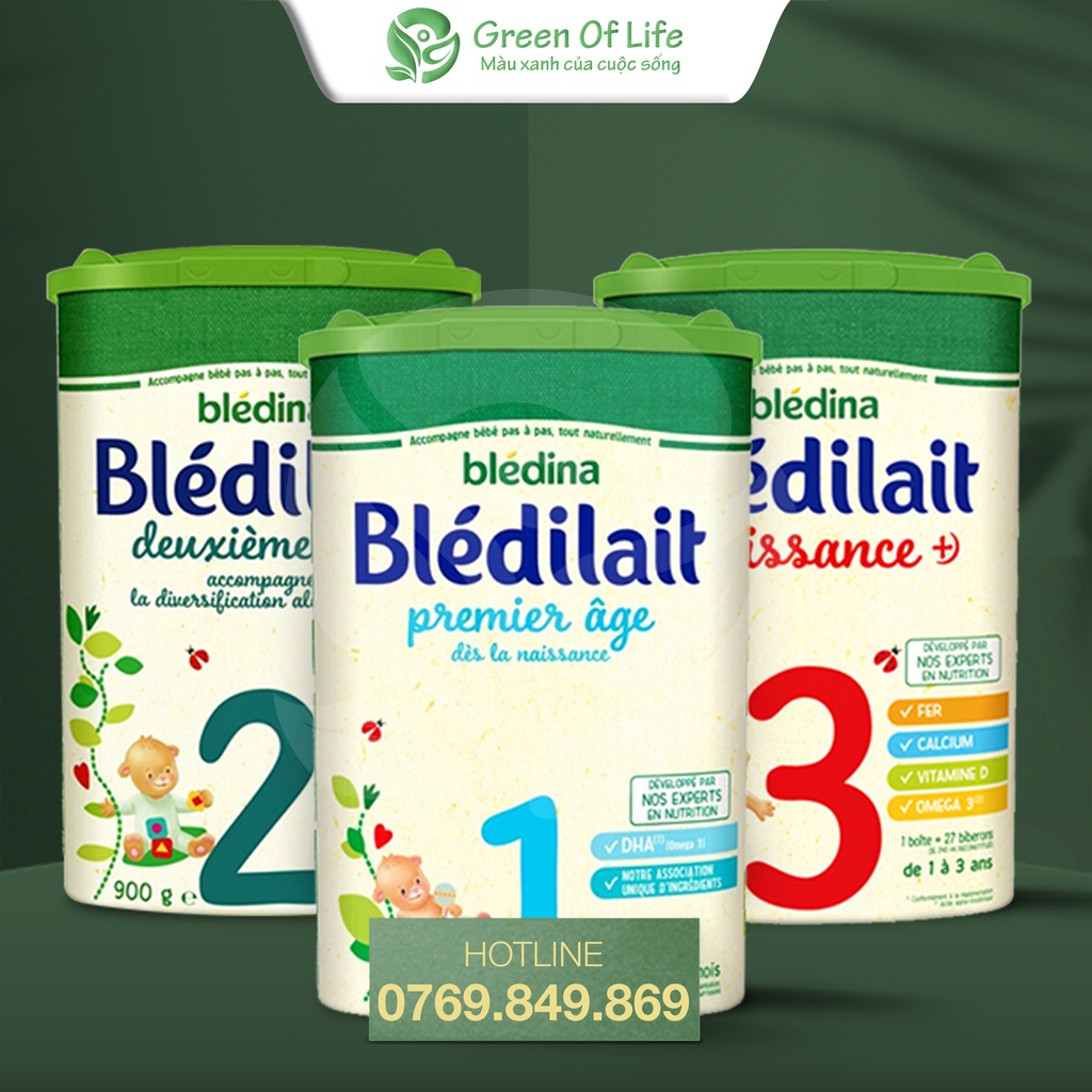 Sữa BLEDILAIT 3 loại nội địa Pháp 900gr