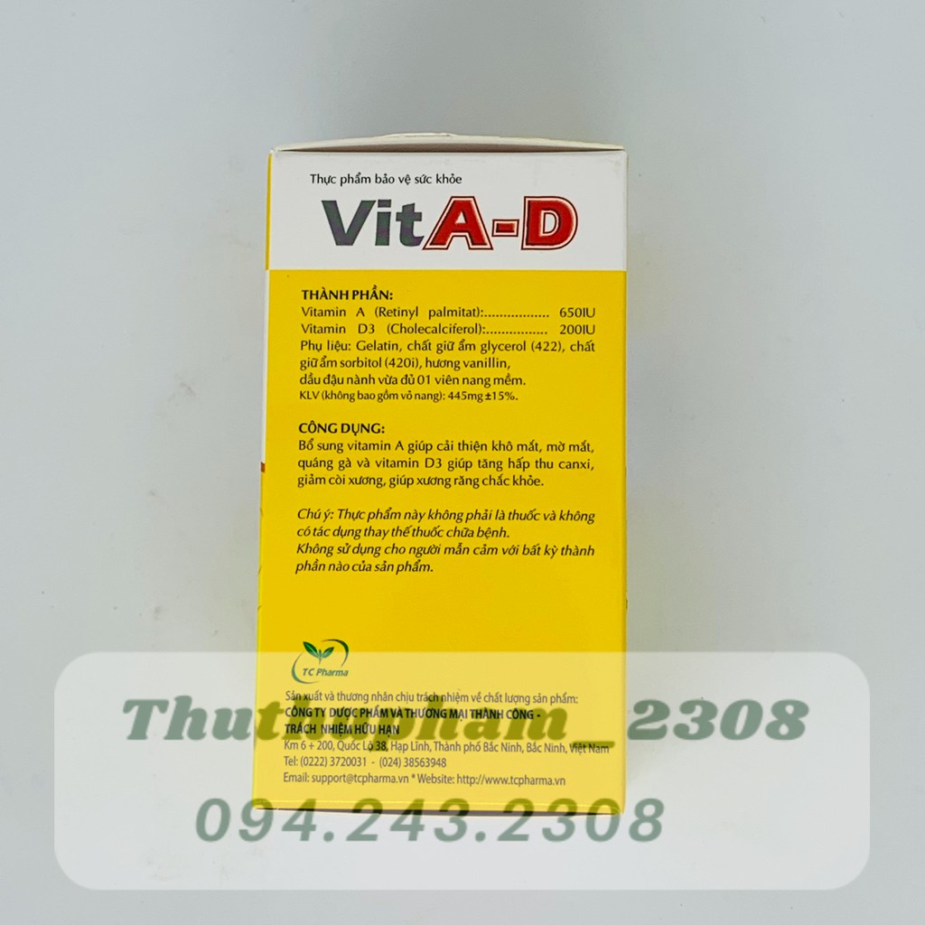 Viên dầu cá Vitamin A-D lọ 50 viên