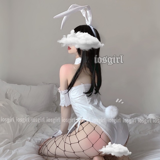 Set cosplay thỏ trắng chất siêu đẹp hàng L1 FULLSET
