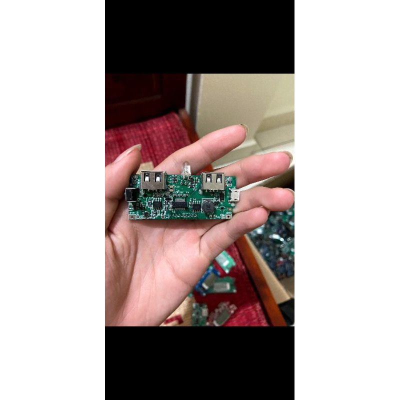 Mạch Sạc Dự Phòng 5V 2.1A 2 Cổng Hiển Thị Led