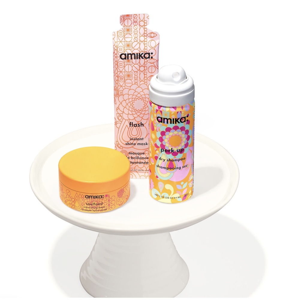 Set dưỡng tóc và gội đầu khô mini Amika