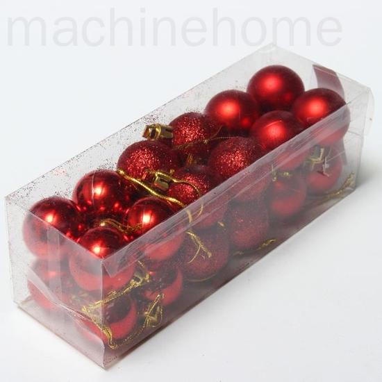 Set 24 trái châu treo trang trí cây thông noel