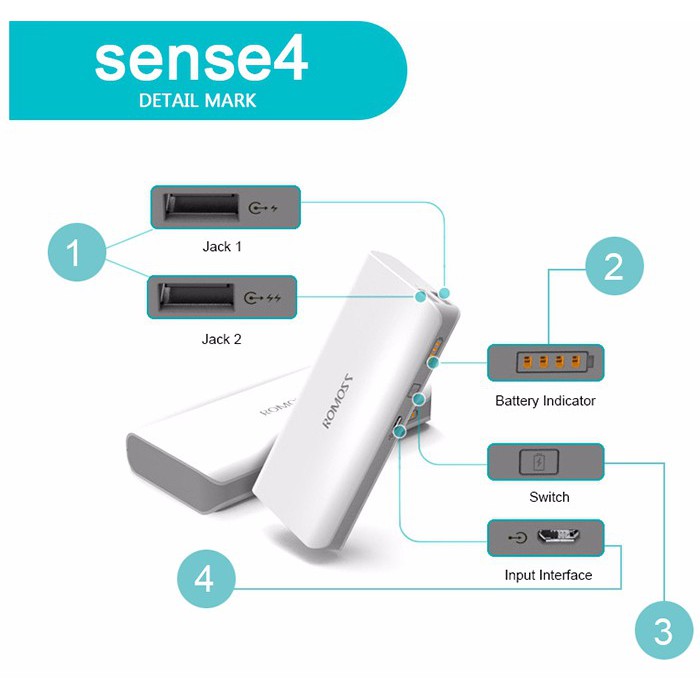 Pin sạc dự phòng PULIERDE Sense4 10400mAh thiết kế thời trang tiện dụng