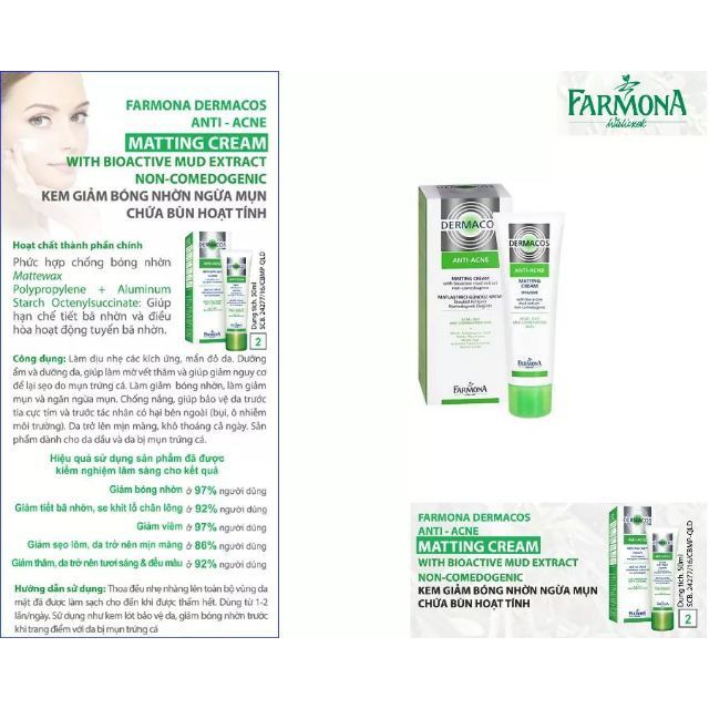 farmona dermacos anti acne matting cream 50ml