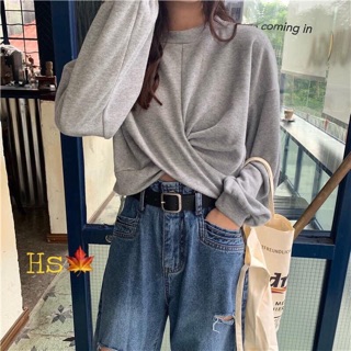 [Mã MA10K giảm ngay 10k] ÁO CROPTOP XOẮN EO DÀI TAY
