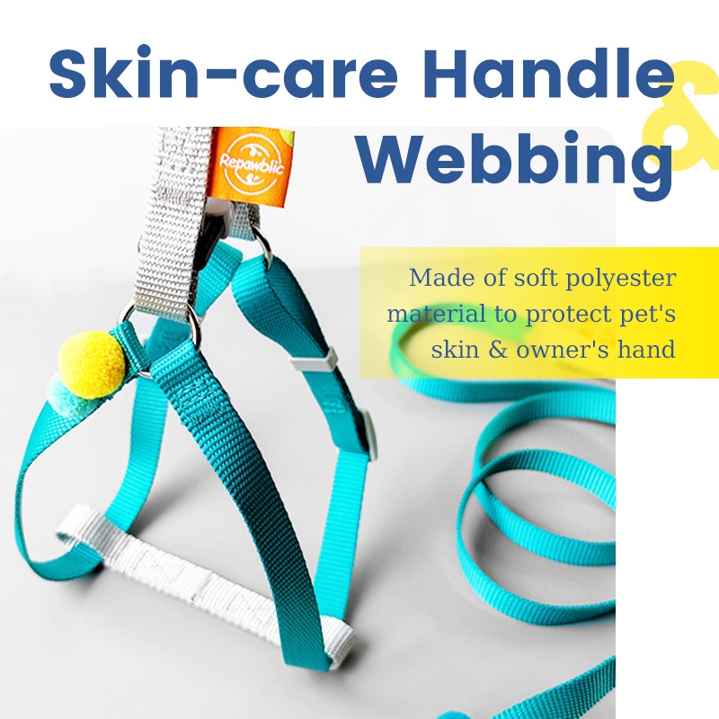 HamshMoc Bộ dây dắt thú cưng đi dạo bằng nylon mềm bền có thể điều chỉnh