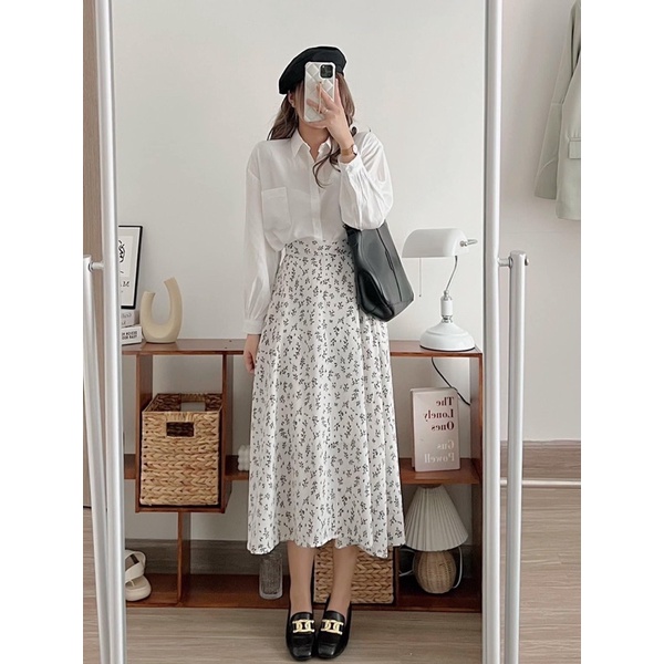 Chân váy hoa nhí vitage 3 màu siêu xinh