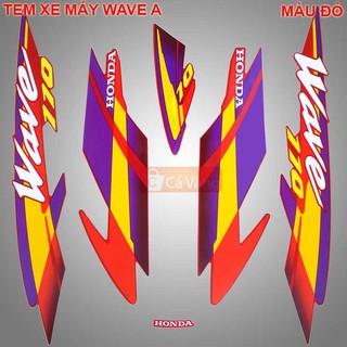 Tem xe máy Wave a 110 LOẠI TỐT, TEM XỊN - màu ĐỎ CỜ, ĐỎ ĐÔ