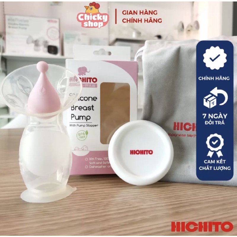 Cốc hứng sữa Silicone cao cấp Hichito Nhật Bản (siêu mềm bám dính tốt) upass
