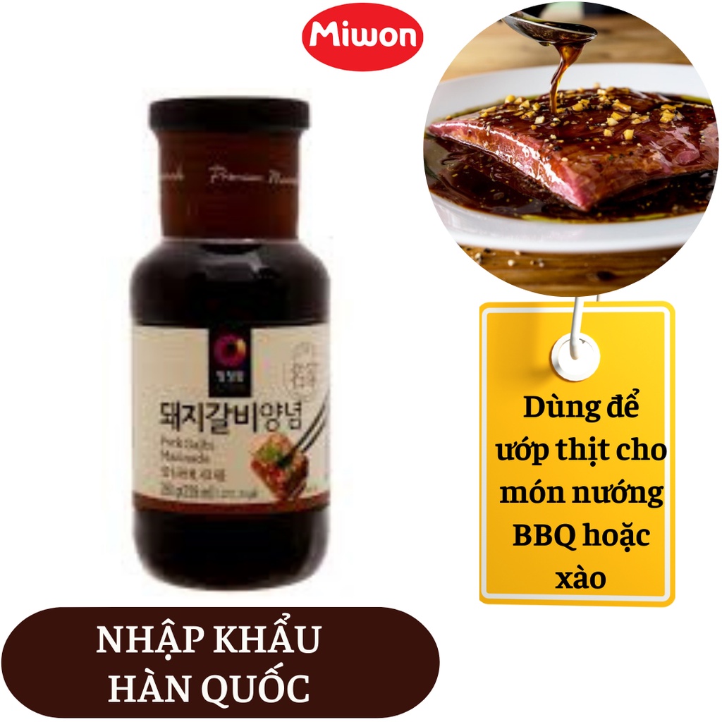 Sốt ướp thịt nướng Chung Jung One nhập khẩu Hàn Quốc chai 280g , dùng được cho cả món xào, món kho