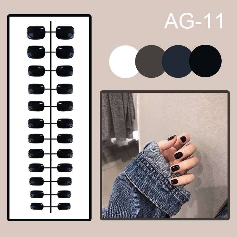 Set 24 móng tay giả mini màu sắc xinh xắn