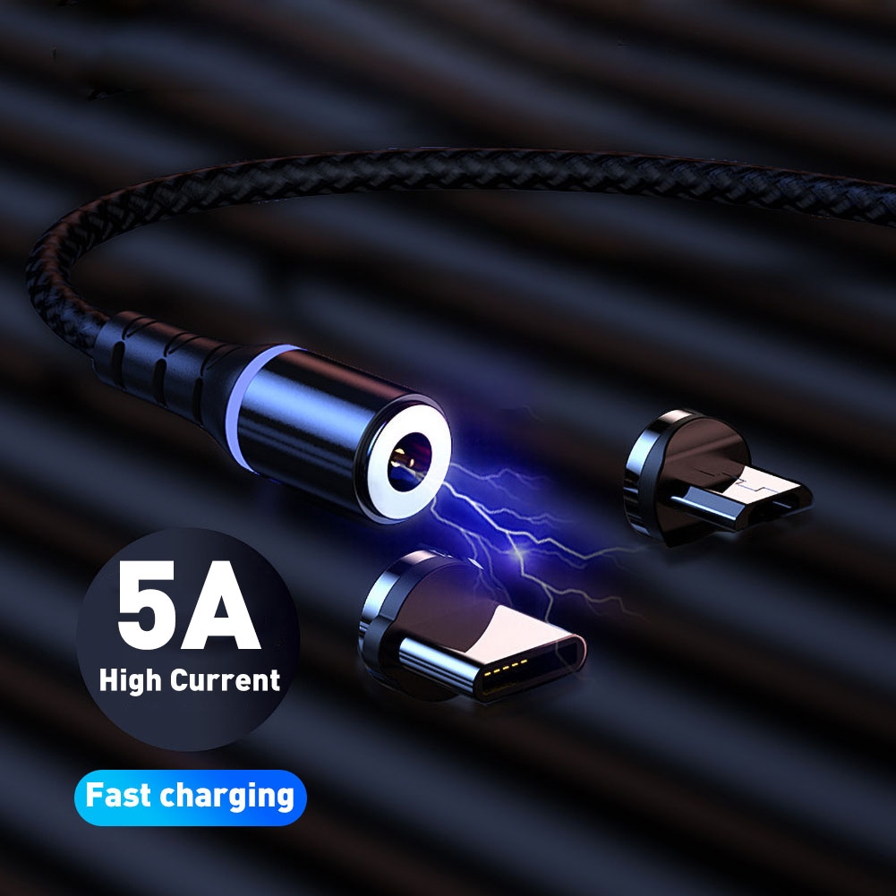 Dây Cáp Sạc Nam Châm Cổng Micro-Usb Type-C Có Đèn Led Báo Hiệu Cho Điện Thoại