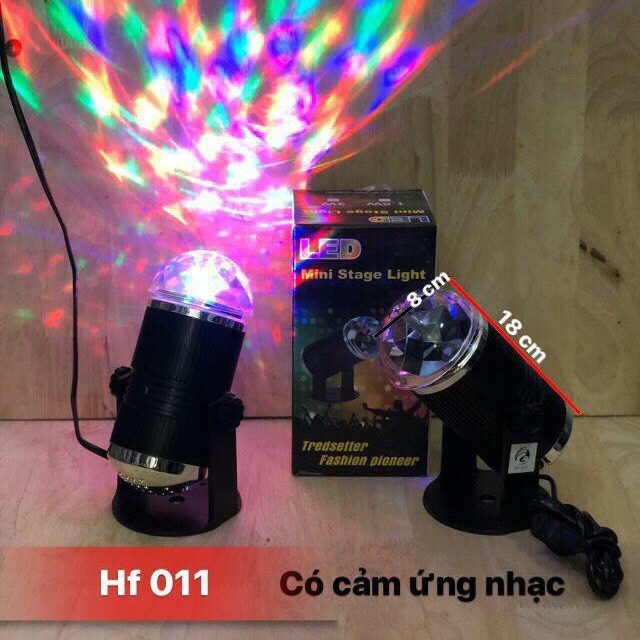 [FREESHIP] ĐÈN VŨ TRƯỜNG LED CẢM ỨNG ÂM THANH - XOAY 2 CẦU [HCM]