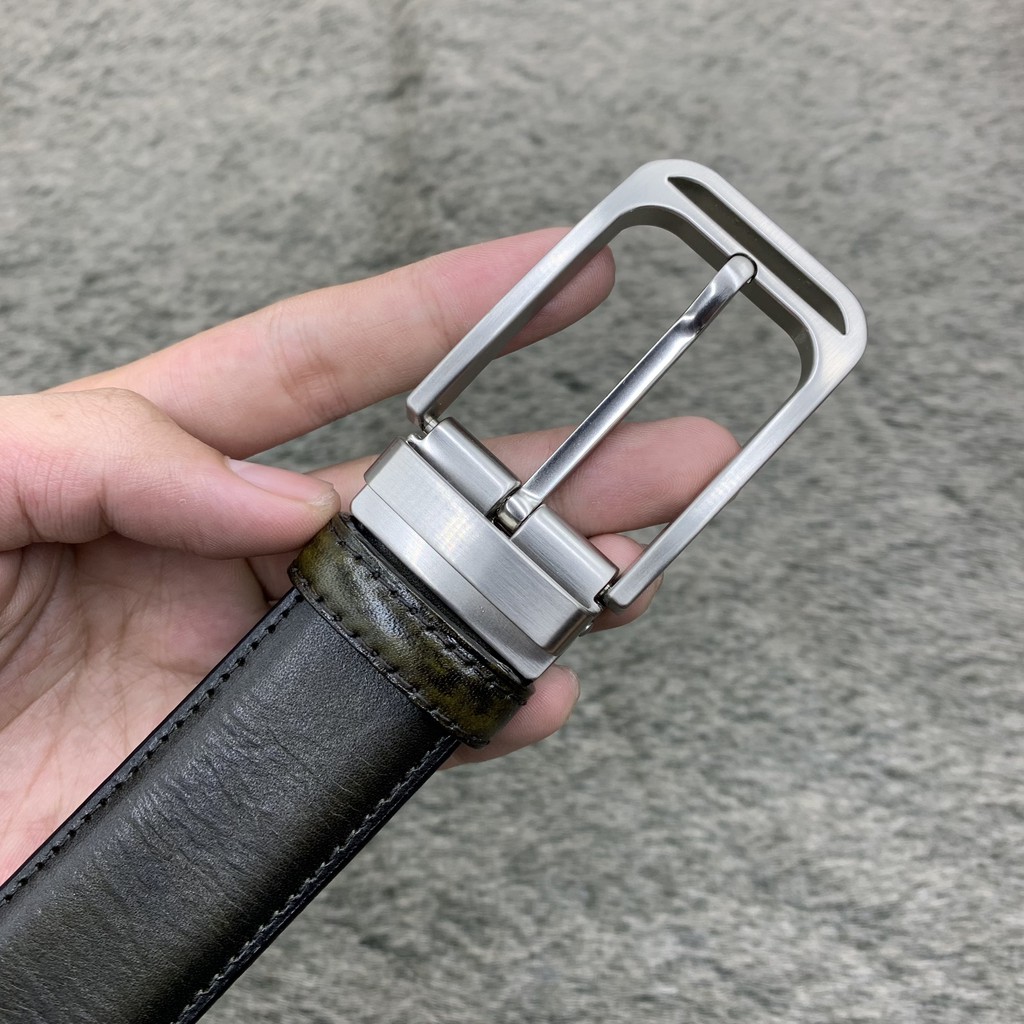 Dây lưng da bò thật mặt kim nhiều màu