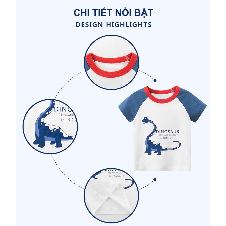 Áo cộc tay bé trai chính hãng 27KIDS chất cotton mềm mịn AT8