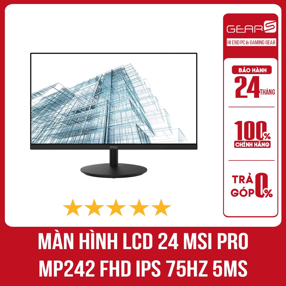 Màn hình LCD 24″ MSI Pro MP242 FHD IPS 75Hz 5Ms - Bảo Hành Chính Hãng 36 Tháng