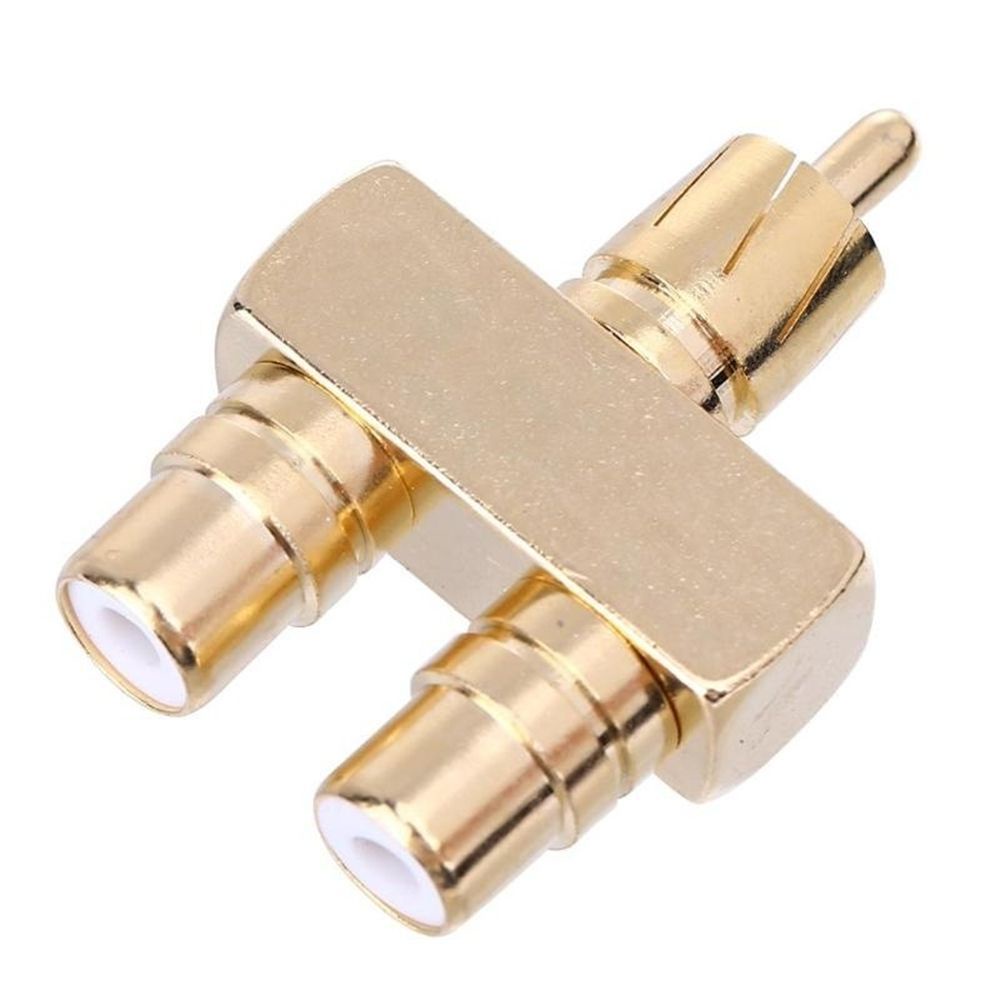 Aaron1 Đầu Chia Cổng Rca 1 Đầu Cắm Sang 2 Lỗ Cắm Av Bằng Đồng Nhiều Màu