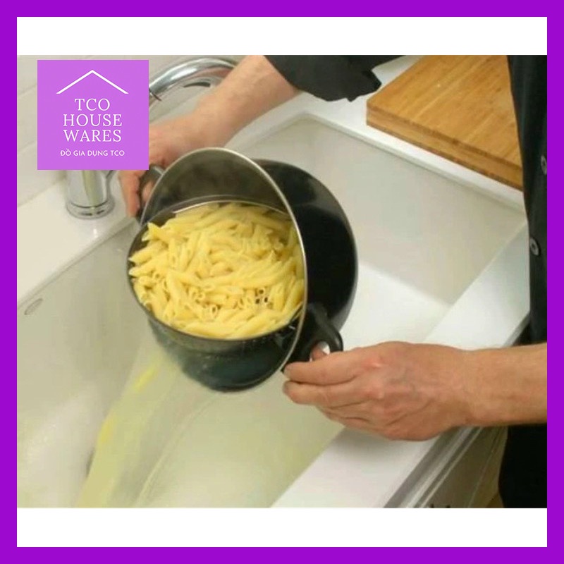 Nồi luộc 2 in 1 tiện ích, Nồi có giá lọc  xoay 360 độ dùng hấp, luộc sử dụng được mọi loại bếp