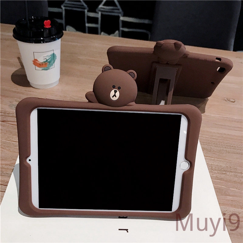 Ốp Máy Tính Bảng Có Giá Đỡ Hình Gấu Nâu Dễ Thương Cho ipad mini1/2/3 5 ipad5 AIr2 2019 ipad10.2 mini4/5 Nini Air5