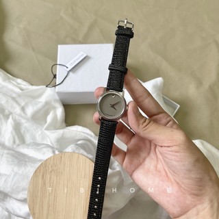 KÍNH SHAPHIRE CHỐNG XƯỚC ĐỒNG HỒ DÂY DA NỮ MVD28mm size nhỏ mặt đơn giản huyền thoại