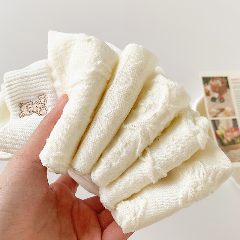 Set 5 đôi tất vớ cổ ngắn mỏng thoáng khí hoạ tiết hoạt hình
