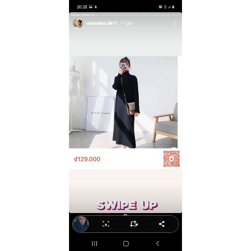 Váy Midi Cổ Lọ Xoài Non [FREESHIP] 🌸 Đầm suông dáng dài co dãn màu đen trơn bánh bèo tiểu thư Ulzzang HOT 🌸 | BigBuy360 - bigbuy360.vn